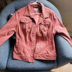 Salmon colored Denim jacket Size 12